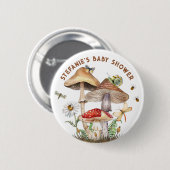 Insect & Mushroom Baby shower Button | grillig W (Voorkant /achterkant)