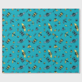 Insect Patroon | BLAUWGROEN Cadeaupapier (Vlak)