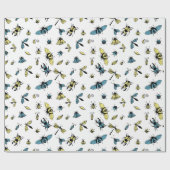 Insect Patroon | wit Cadeaupapier (Vlak)