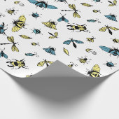 Insect Patroon | wit Cadeaupapier (Hoek)