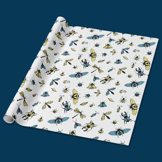 Insect Patroon | wit Cadeaupapier