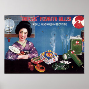 INSECT REPELLENT Kimono Woman Japan Adverteren Poster