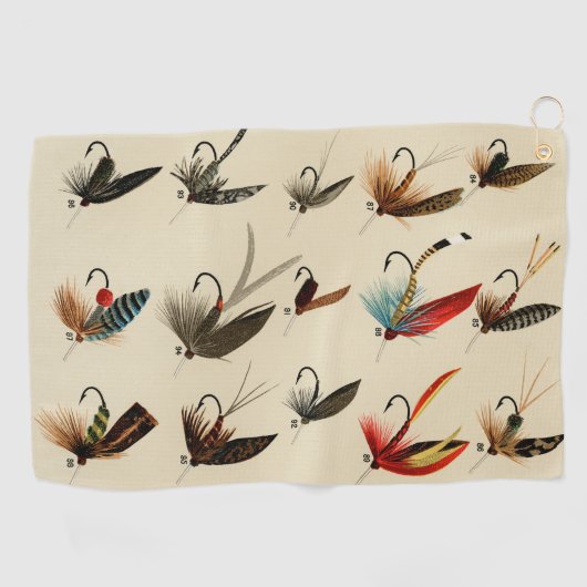 -Insect Trout Flies Wings Golfhanddoek (Horizontaal)