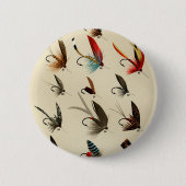 -Insect Trout Flies Wings Ronde Button 5,7 Cm (Voorkant)