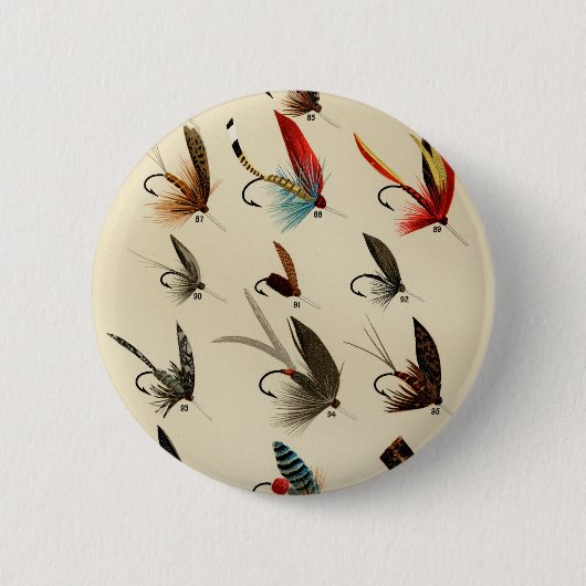 -Insect Trout Flies Wings Ronde Button 5,7 Cm (Voorkant)