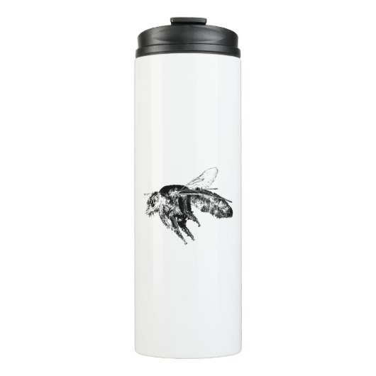 Insecte bijen zwart thermosbeker (Voorkant)
