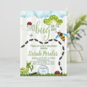 Insecte Bug Baby shower Uitnodiging (Staand voorkant)