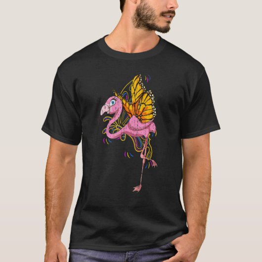 Insecte Butterfly dierentuin Vogelroze flamine T-shirt (Voorkant)
