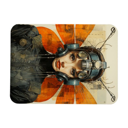 Insecte Vrouw Scifi AI Kunst Magneet (Horizontaal)