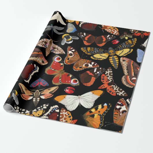 Insecteert naadloos patroon cadeaupapier (Uitgerold)