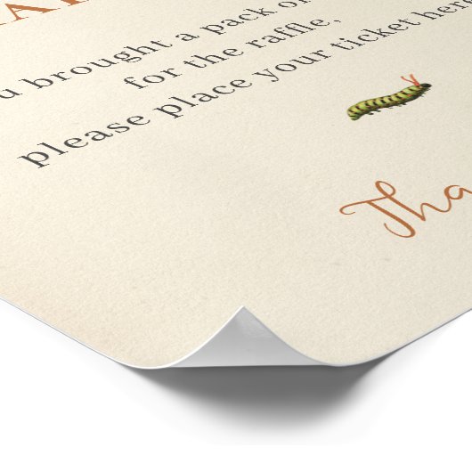  Insecten Baby shower Luier Raffle Poster (Hoek)