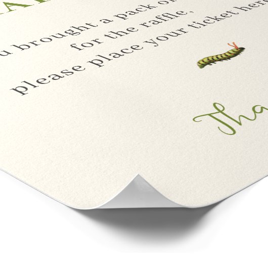  Insecten Baby shower Luier Raffle Poster (Hoek)