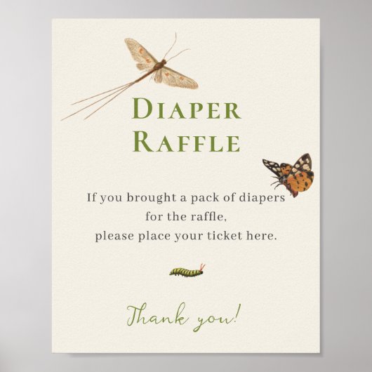  Insecten Baby shower Luier Raffle Poster (Voorkant)