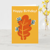  insecten bijten herfstblad verjaardag kaart (Gele Bloem)