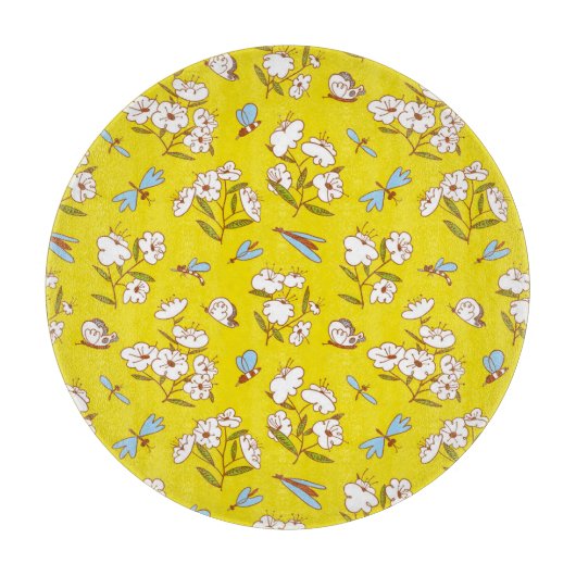 Insecten Bloemen Vlinders: Zomer Naadloze Patte Snijplank (Voorkant)