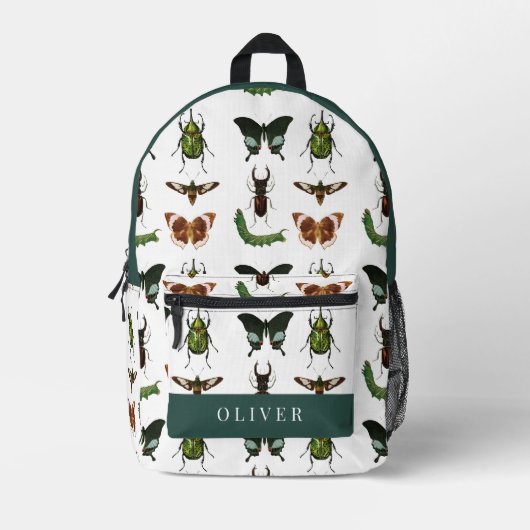  Insecten & Bugs Patroon Wit Bedrukte Rugzak (Voorkant)
