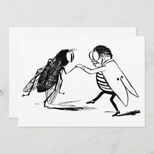 insecten dansen; blauw flesvliegen (Voorkant / Achterkant)