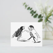  insecten dansen; blauw flesvliegen briefkaart (Staand voorkant)