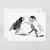  insecten dansen; blauw flesvliegen briefkaart (Voorkant / Achterkant)