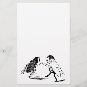 insecten dansen; blauw flesvliegen briefpapier