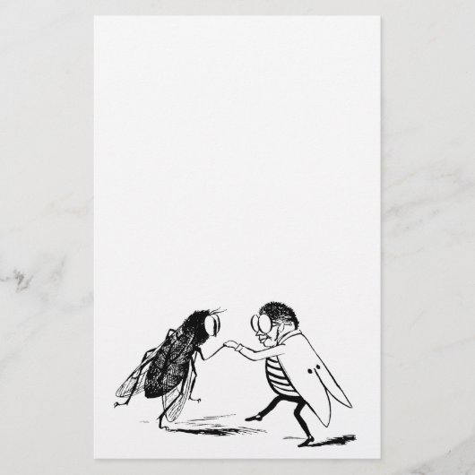 insecten dansen; blauw flesvliegen briefpapier (Voorkant)