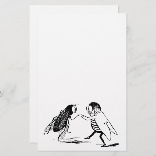  insecten dansen; blauw flesvliegen briefpapier (Voorkant / Achterkant)