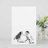 insecten dansen; blauw flesvliegen briefpapier (Staand voorkant)