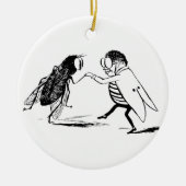  insecten dansen; blauw flesvliegen keramisch ornament (Voorkant)