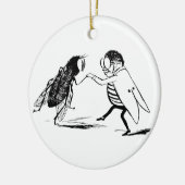  insecten dansen; blauw flesvliegen keramisch ornament (Links)