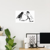 insecten dansen; blauw flesvliegen poster (Thuiskantoor)