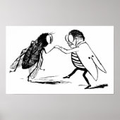 insecten dansen; blauw flesvliegen poster (Voorkant)