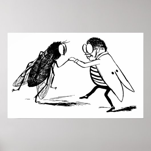insecten dansen; blauw flesvliegen poster (Voorkant)
