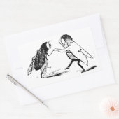  insecten dansen; blauw flesvliegen rechthoekige sticker (Envelop)