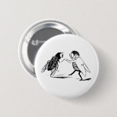 insecten dansen; blauw flesvliegen ronde button 5,7 cm (Voorkant /achterkant)