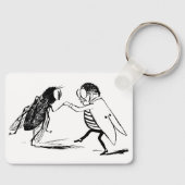  insecten dansen; blauw flesvliegen sleutelhanger (Voorkant)