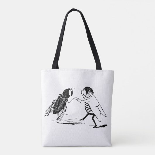  insecten dansen; blauw flesvliegen tote bag (Achterkant)