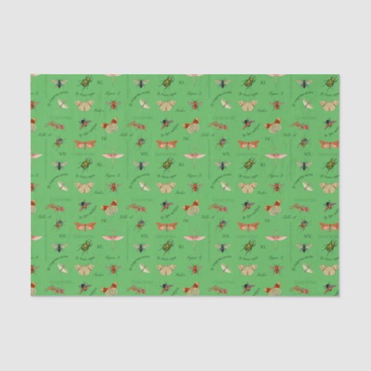 Insecten Decoupage Papier Sage Groen (Voorkant)