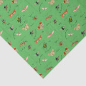 Insecten Decoupage Papier Sage Groen (Detail)