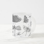 insecten-dieren-lijnvlinder matglas koffiemok (Voorkant rechts)