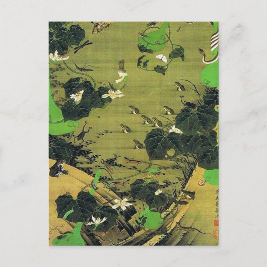 Insecten door Pond Side Painting van Ito Jakuchu Briefkaart (Voorkant)