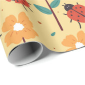 Insecten en bloemen cadeaupapier (Rol Hoek)