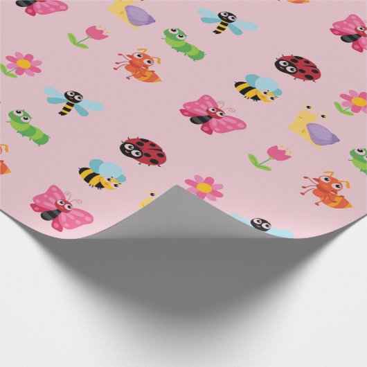 Insecten en bloemen cadeaupapier (Hoek)