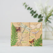 Insecten en de gewone polypotaire fern briefkaart (Staand voorkant)