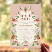 Insecten en paddenstoel Baby shower uitnodiging | 