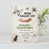  insecten natuur trail verjaardagsfeest kaart (Staand voorkant)