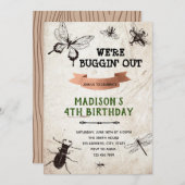  insecten natuur trail verjaardagsfeest kaart (Voorkant / Achterkant)