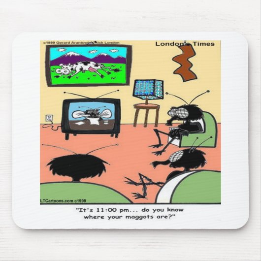 Insecten Ouders Grappige Cartoon Muismat (Voorkant)