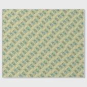 Insectenbeestje aqua groen blauw patroon wrap cadeaupapier (Vlak)