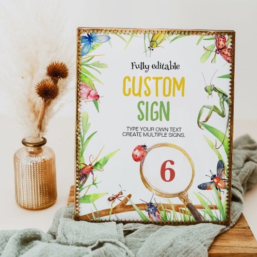 Insectenbeestjes Verjaardagsfeesttafelteken Poster