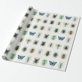 Insectencollectie aquarel schilderijen insect kuns cadeaupapier